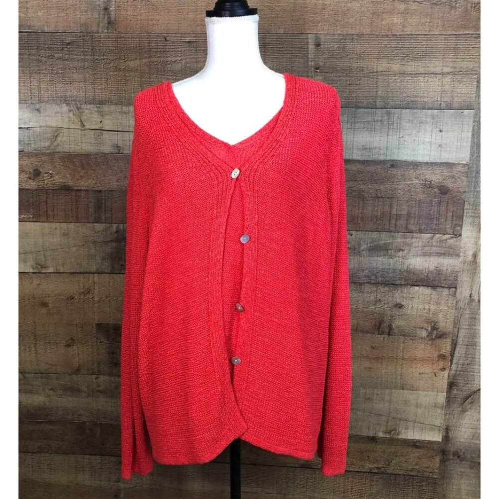 Women's Size XL Size 1 jh COLLECTIBLES Woman Orange/Coral 2 Piece Sweater Set